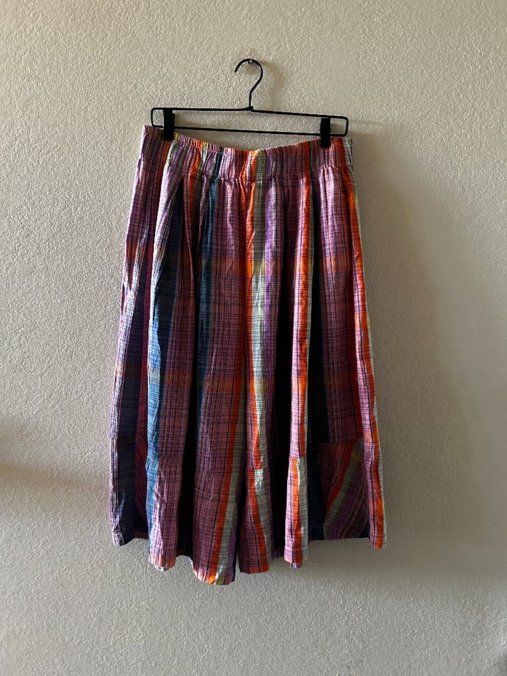 Free People Ivy Pull-On Culotte Pants 100% Cotton Color: Pink Combo Size: Large